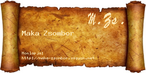 Maka Zsombor névjegykártya